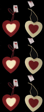 OFFERTA 6 CUORI 10CM IN PANNO LENCI APPENDIBILI ASSORTITI