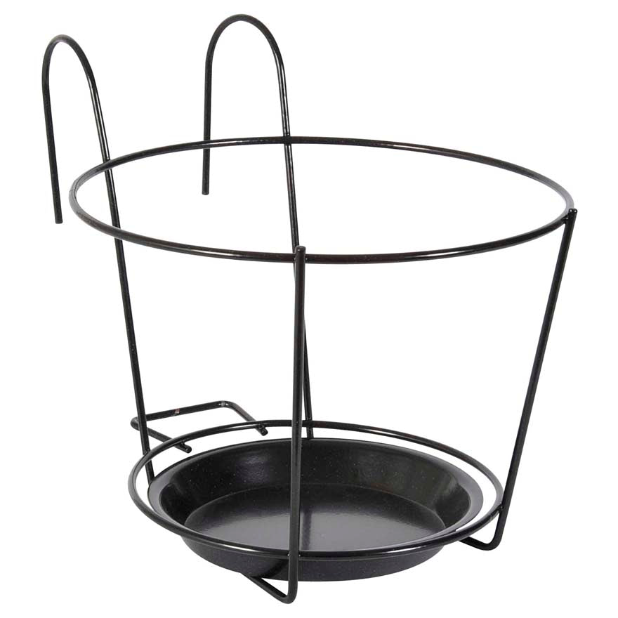 BALCONIERA NERA TONDA D.22CM CON SOTTOVASO