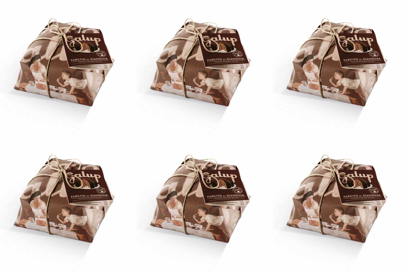 OFFERTA 6 PANETTONI FARCITO GIANDUIA INCARTO COLOR EDITION 800GR
