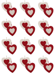 OFFERTA 24 CUORI 10CM IN PANNO LENCI APPENDIBILI ASSORTITI