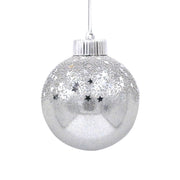 PALLINA TRASPARENTE CON DECORAZIONI ARGENTO Ø8CM