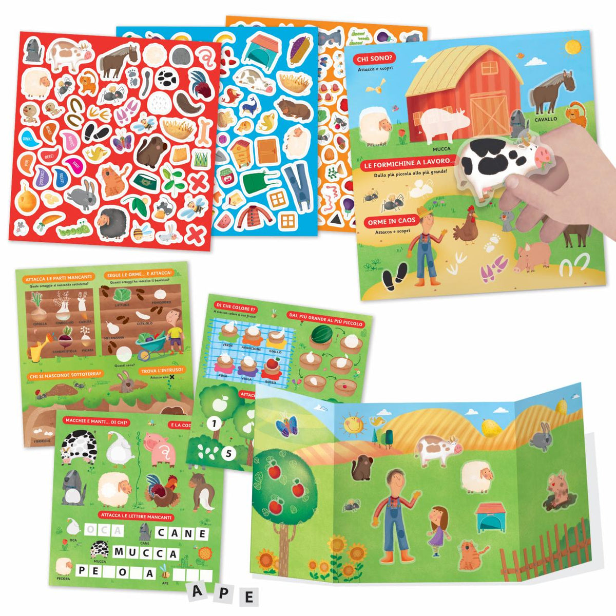 Maxi Scuola Stickers Scopri la Fattoria 3-6 Anni HEADU