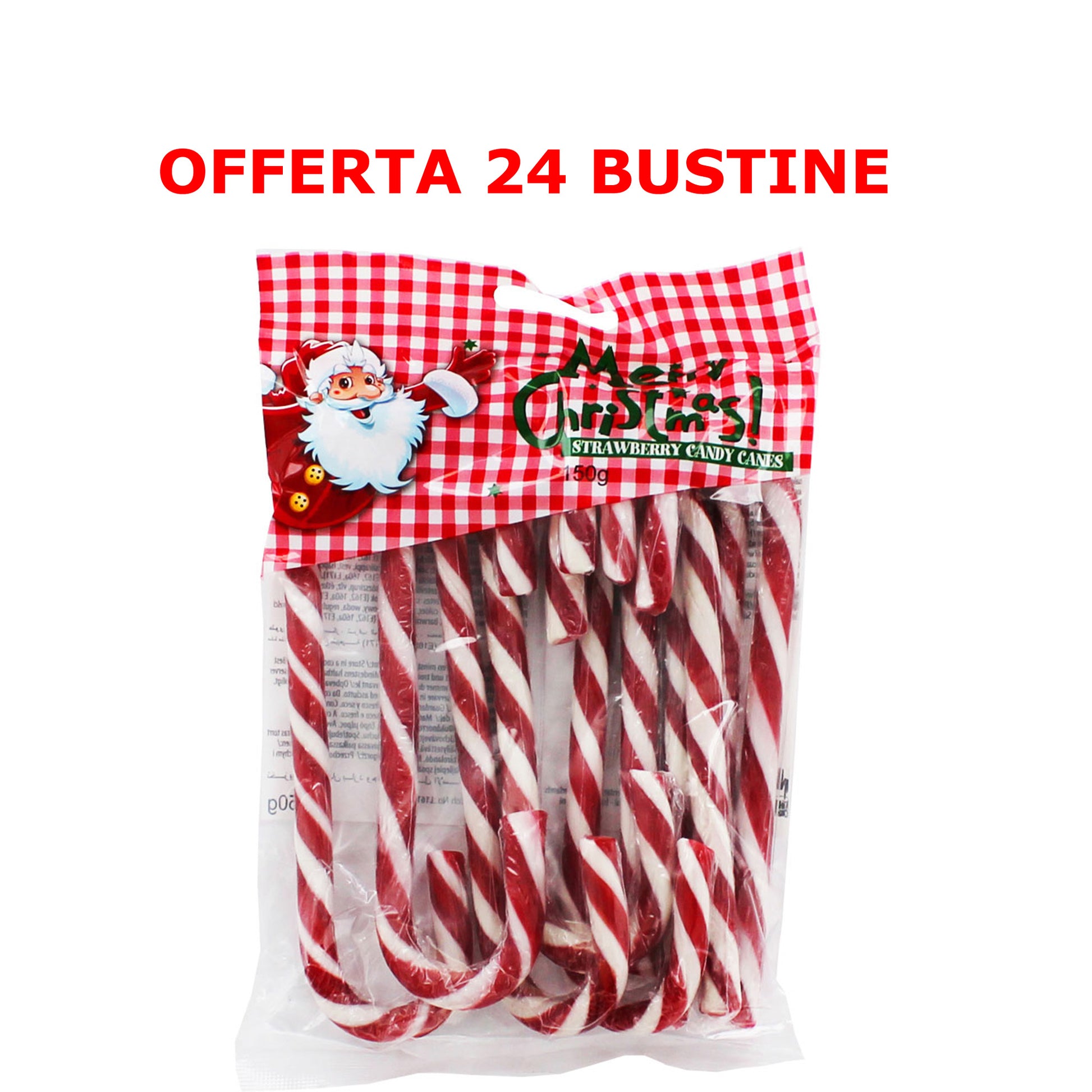 OFFERTA 24 BUSTINE BASTONCINI DI ZUCCHERO 150 GR FRAGOLA