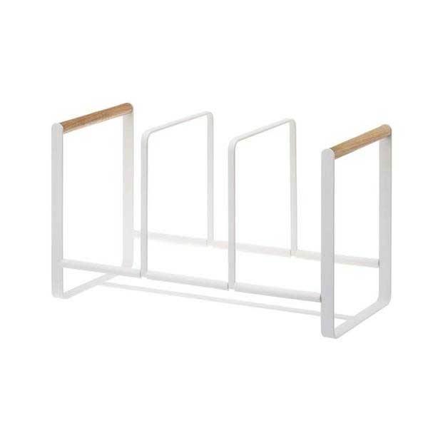 ORGANIZER PORTA PIATTI IN METALLO BIANCO 34.5X20X16.5 CM