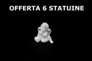 OFFERTA 6 PZ STATUINE ANGELO RESINA BIANCO 4.8X3.2X5.2 CM