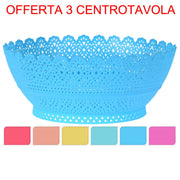 OFFERTA 3 CENTROTAVOLA 20X8CM COLORI ASSORTITI