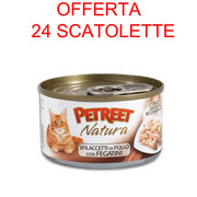 OFFERTA 24 SCATOLETTE CIBO UMIDO GATTO ADULTO NATURA POLLO/FEGATINI 70 GR