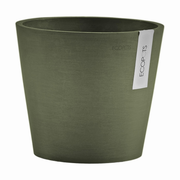 Vaso da Tavolo Rotondo Amsterdam Mini D13 H11.4 cm Verde Kaki ECOPOTS