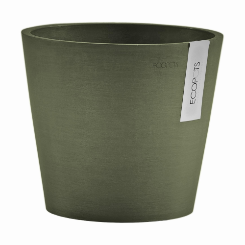 Vaso da Tavolo Rotondo Amsterdam Mini D13 H11.4 cm Verde Kaki ECOPOTS
