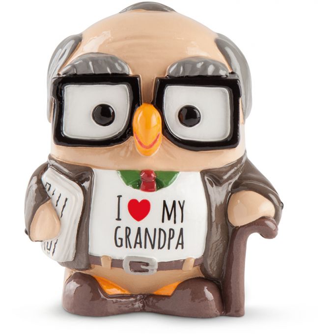 STATUINA GOOFI GUFO I LOVE GRANDPA 8X10 CM SALVADANAIO
