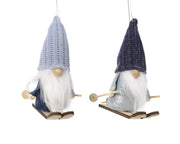 GNOMO CON CAPPELLO E SCI IN LEGNO H16CM MODELLO ASSORTITO