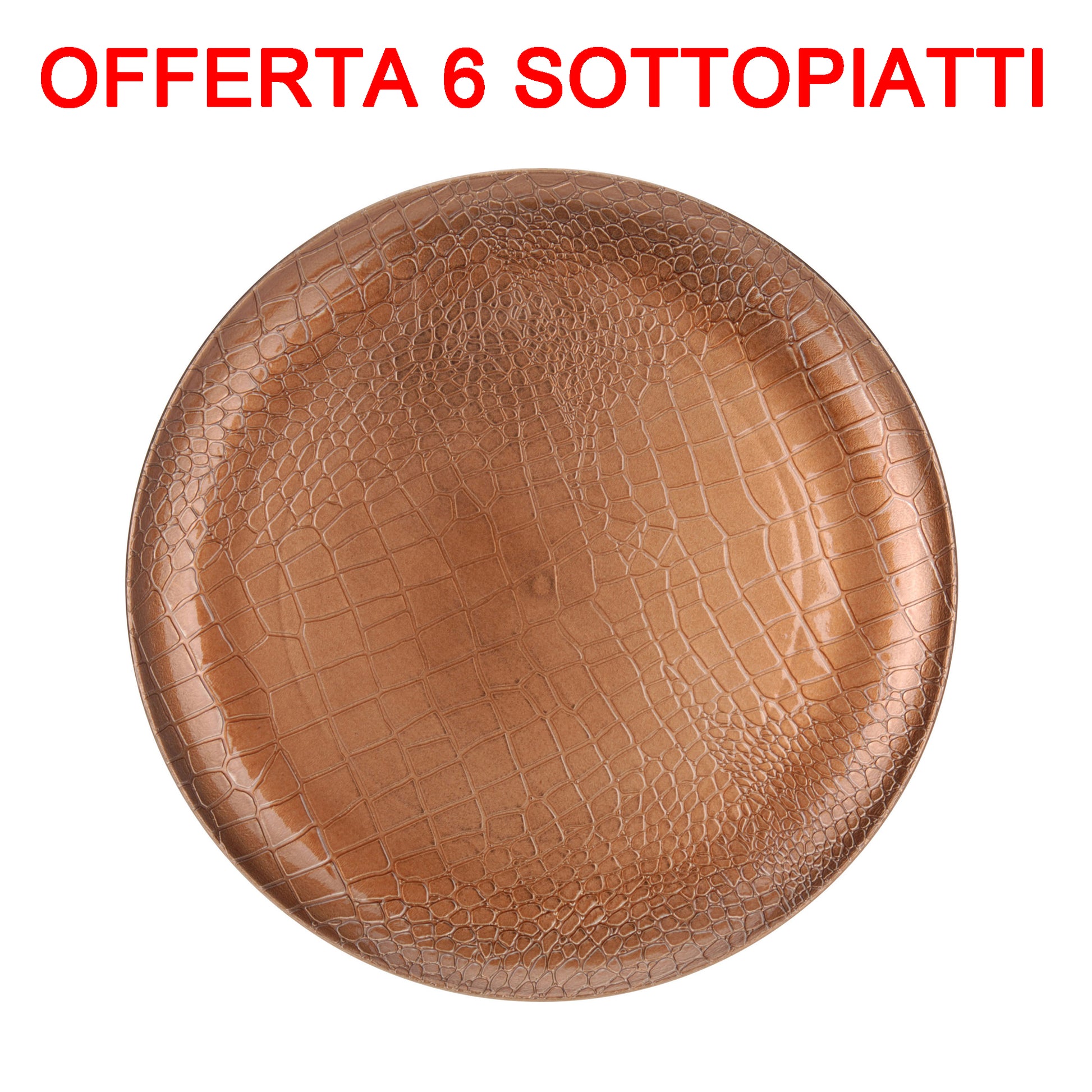 OFFERTA 6 PZ SOTTOPIATTO 33CM CRACKLE RAME