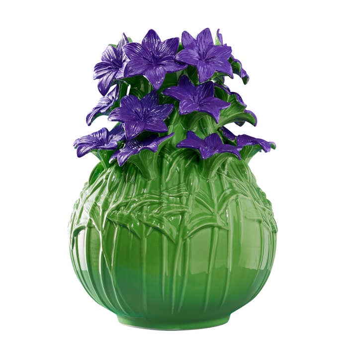 Vaso Verano in Ceramica 26.5 x 35.5 cm Verde e Viola PERAGA HOME