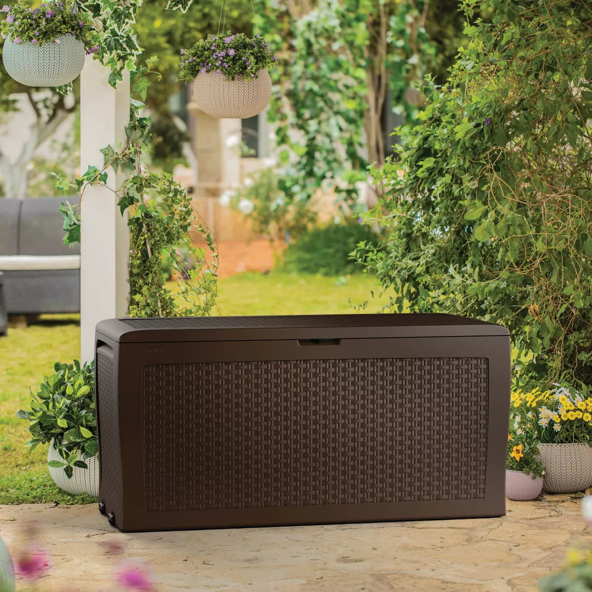 BAULE BOX PORTATTREZZI DA ESTERNO SAMOA MARRONE 116,4x44,7x57h