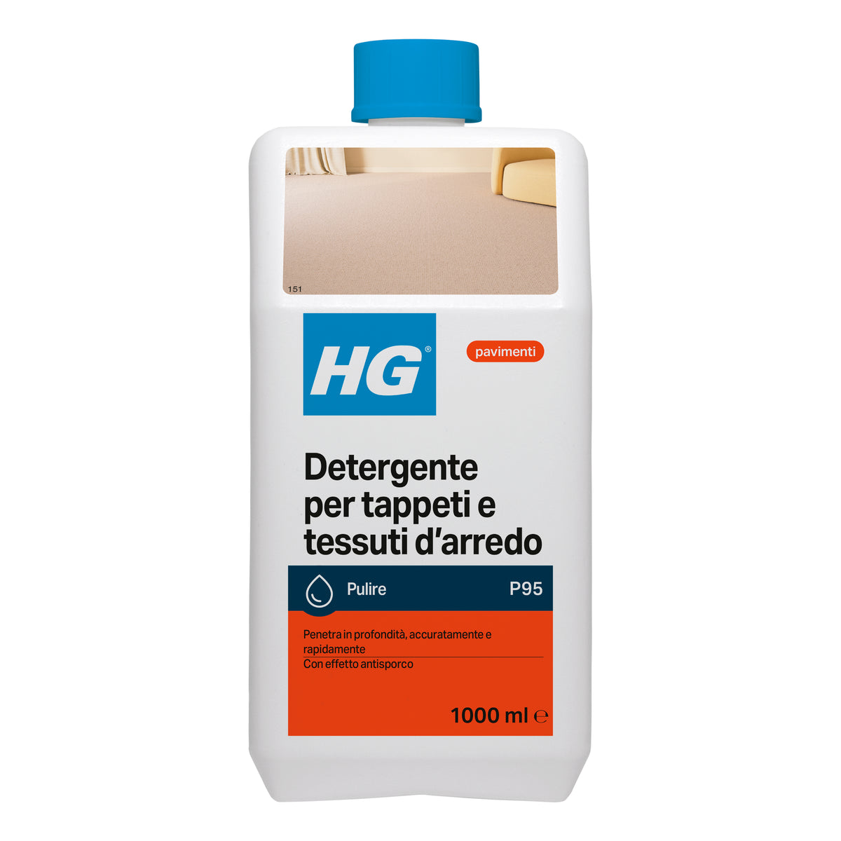 HG DETERGENTE PER TAPPETI E TAPPEZZERIA 1 L