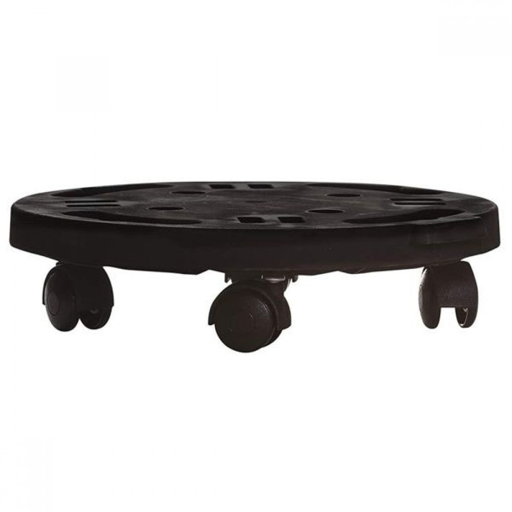 PIATTAFORMA TONDA CON 4 RUOTE 30X30X7CM NERO