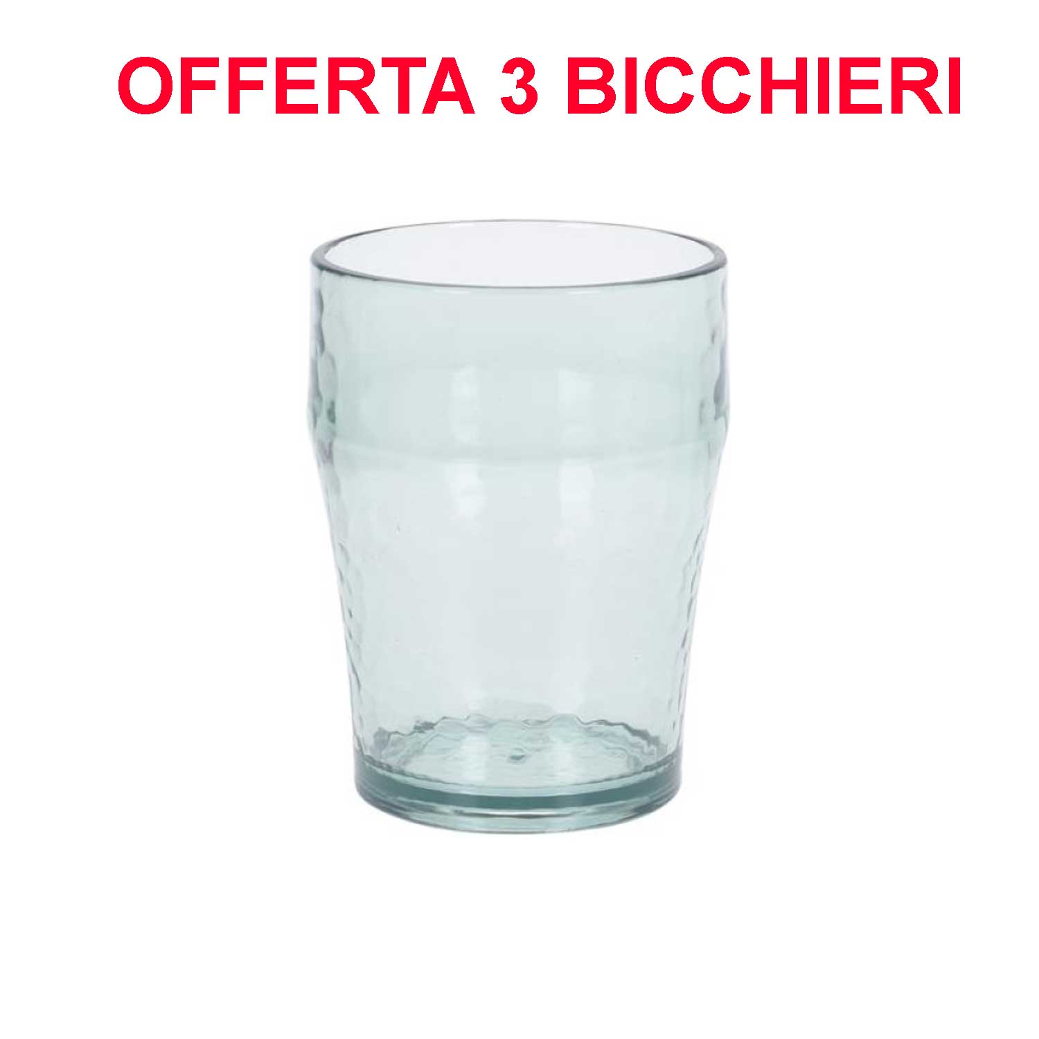 OFFERTA 3 BICCHIERI 8X11CM 400ML