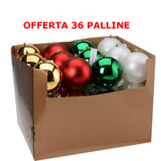 OFFERTA 36 PALLINE DI NATALE 12 CM XMAS ROAD ASSORTITO