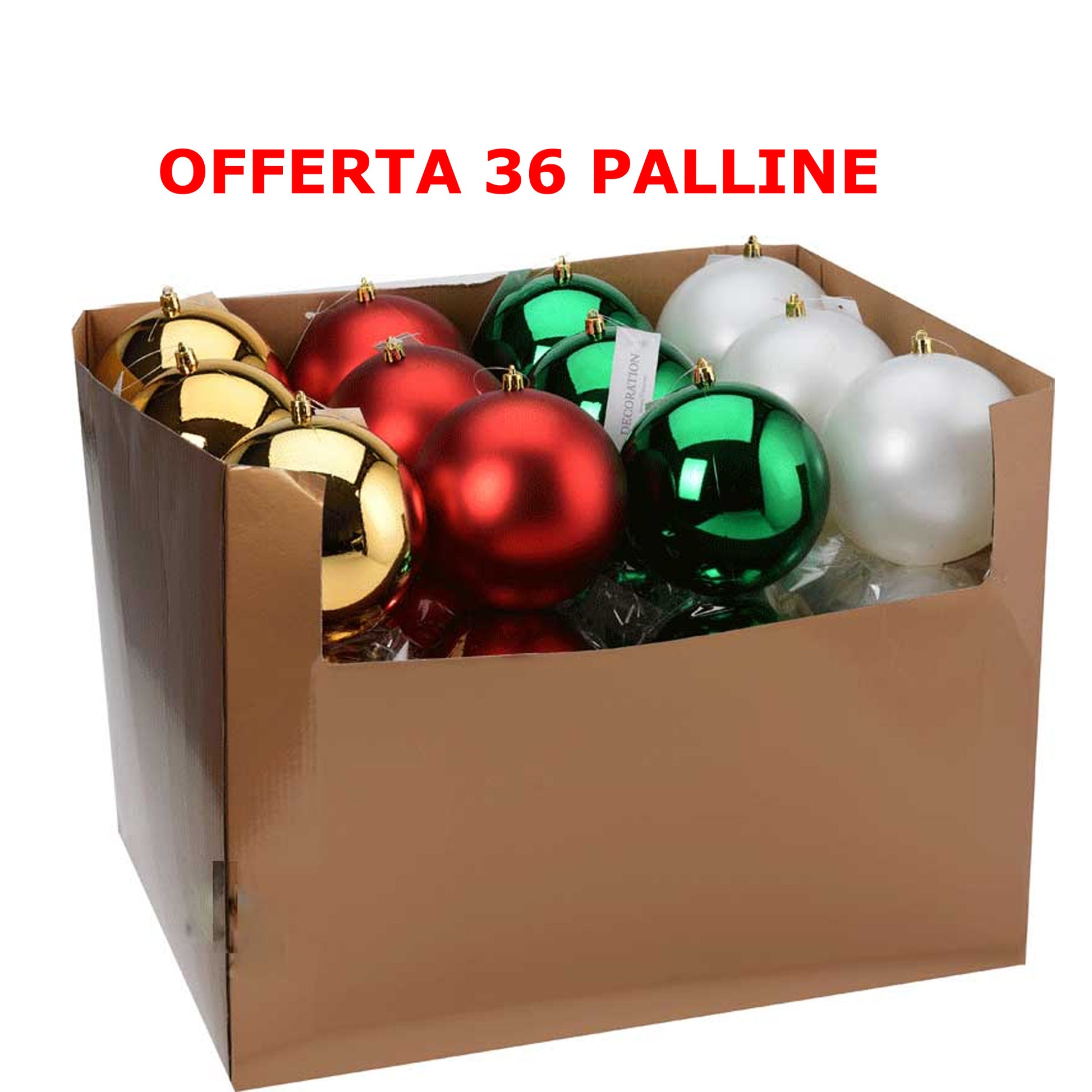 OFFERTA 36 PALLINE DI NATALE 12 CM XMAS ROAD ASSORTITO