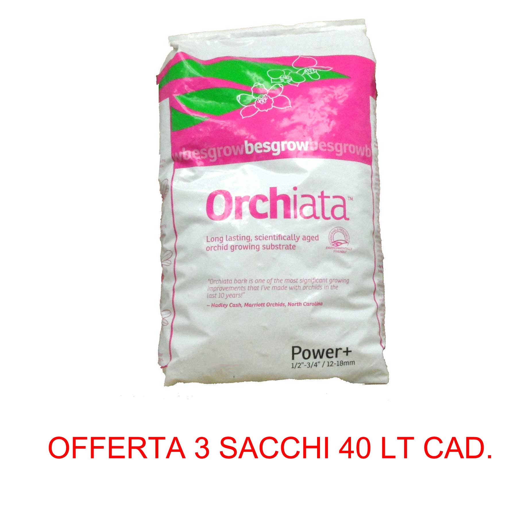 OFFERTA 3 PZ ORCHIATA POWER+ 12-18 MM 40 LT SUBSTRATO ORCHIDEE
