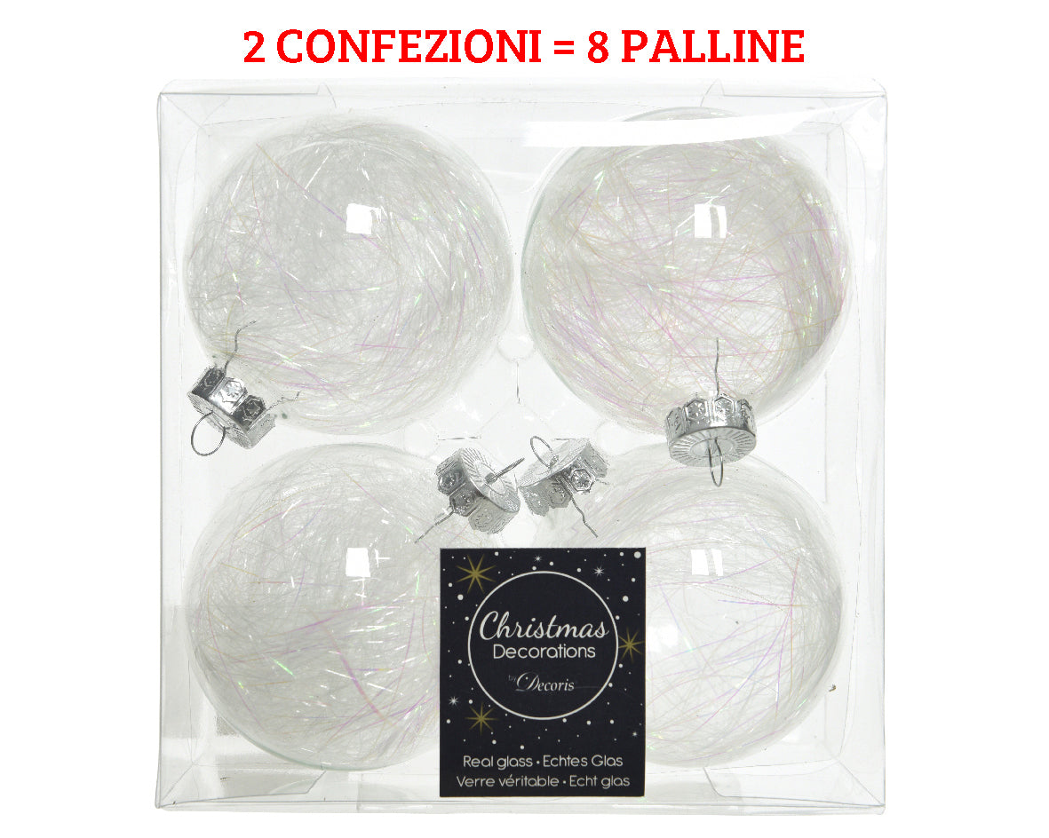 2 CONF. PALLINE TRASPARENTI 8 PEZZI 7 CM