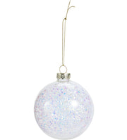 Pallina di Natale D8cm Bianco Glitter Iridescente