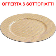 OFFERTA 6 PZ SOTTOPIATTO 33CM CON GLITTER ORO