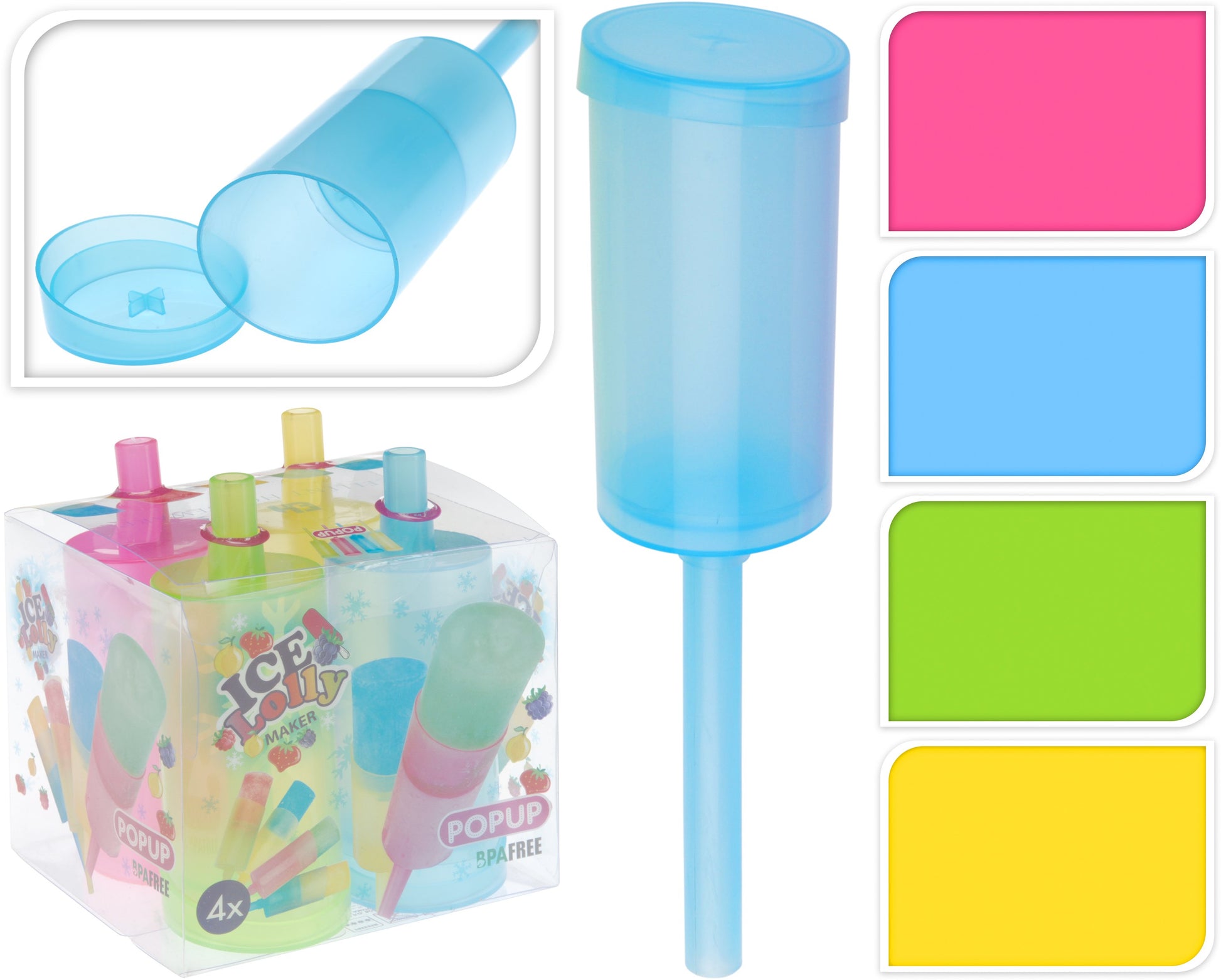 4 FORMINE PER GHIACCIOLI PLASTICA 4,5X12,5CM