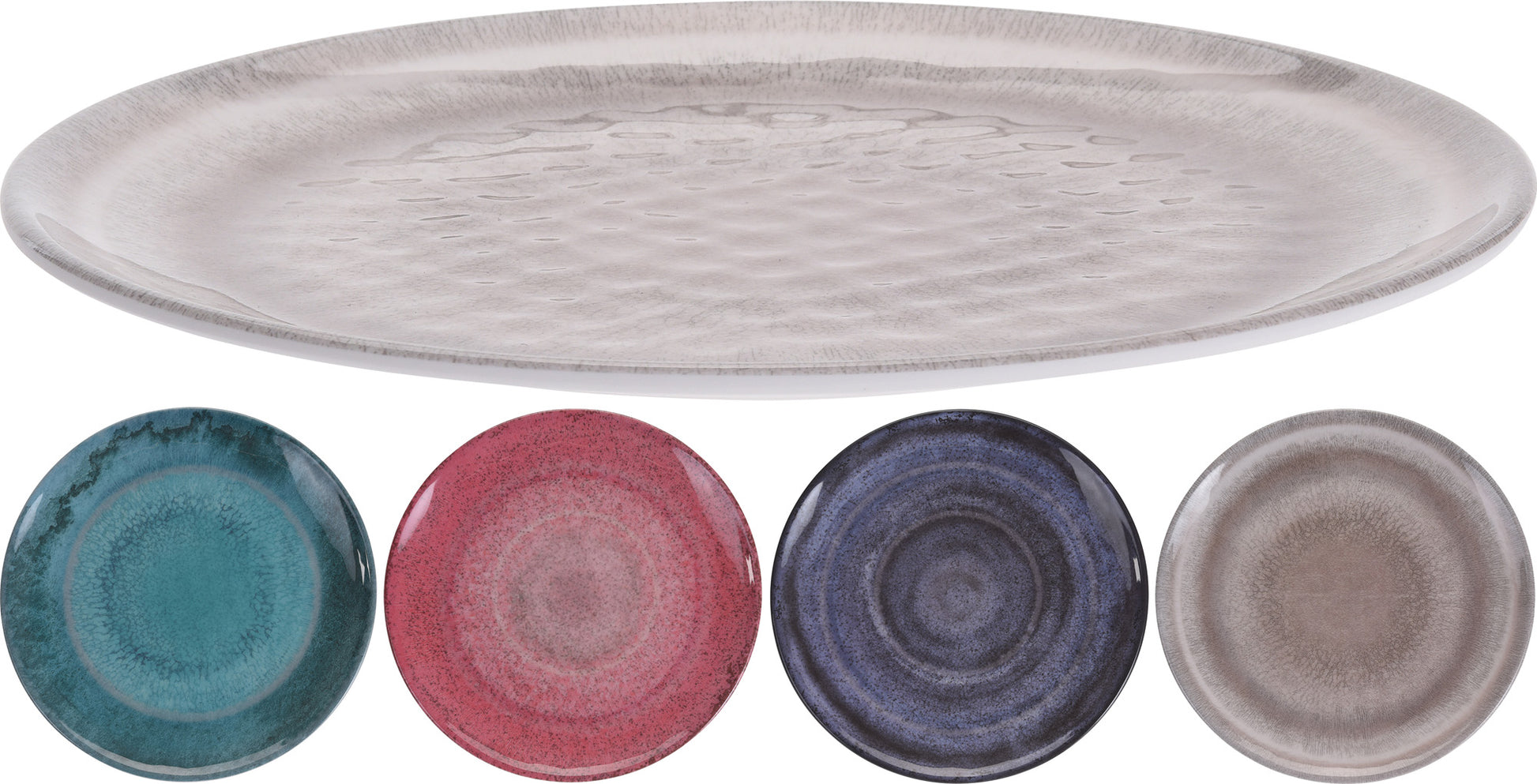 OFFERTA SET 4PZ PIATTO MELAMINA 23CM COLORI ASSORTITI