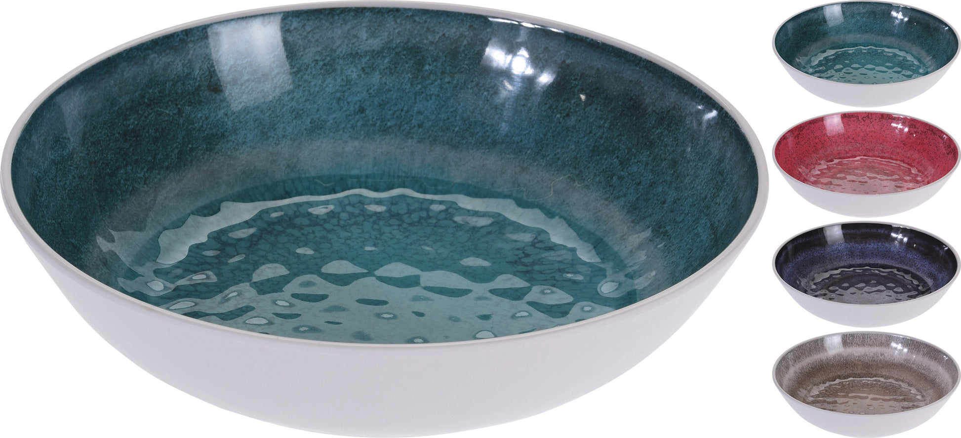 OFFERTA SET 4PZ PIATTO FONDO MELAMINA 25X5CM COLORI ASSORTITI