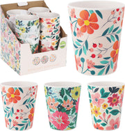 BICCHIERE MELAMINA 8X10CM ASSORTITO DECORAZIONE FIORI