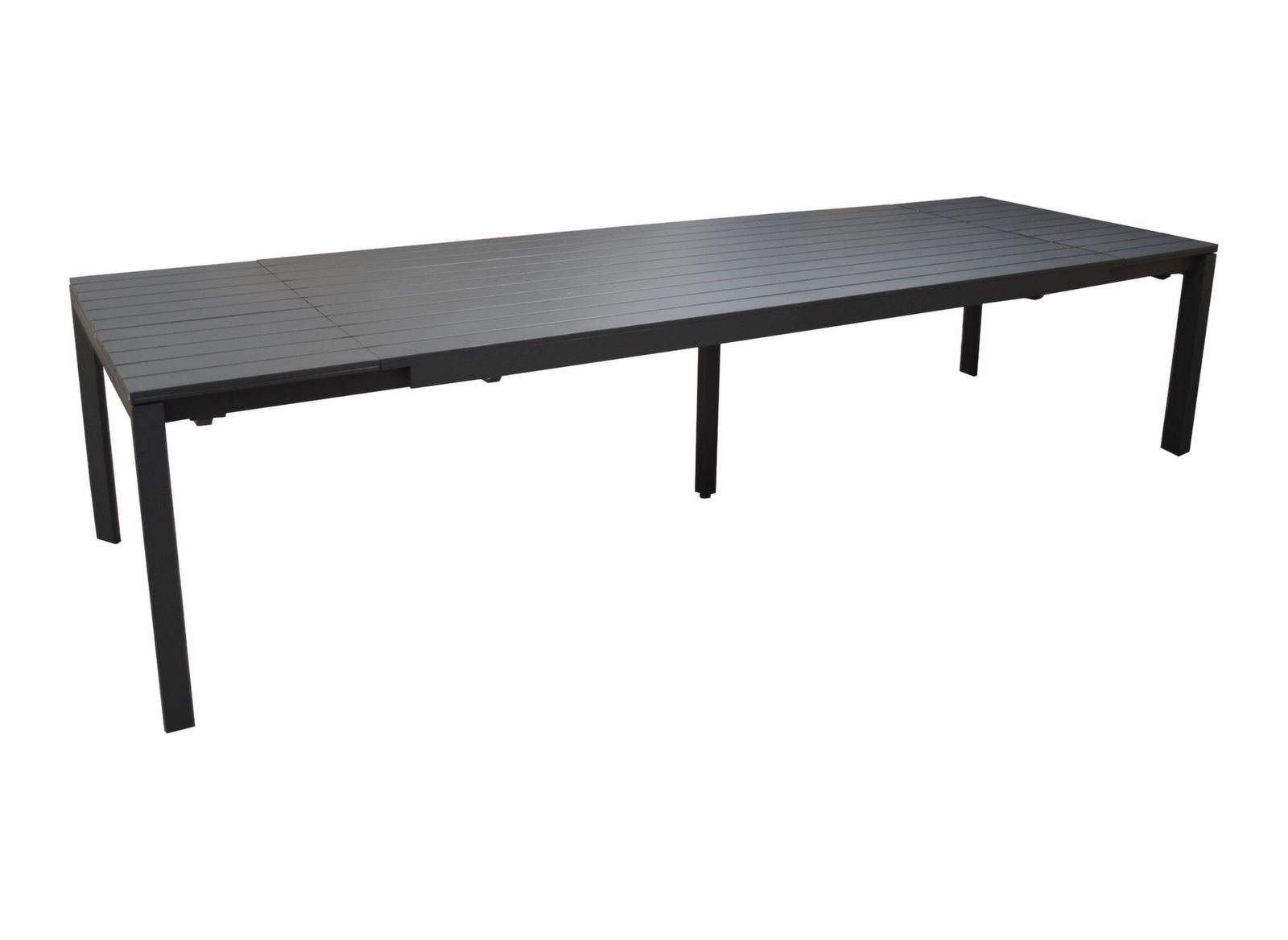 TAVOLO ALLUNGABILE 220/280/340X106 GRAFITE ELENA II +6 POLTRONE ODEON ANTRACITE