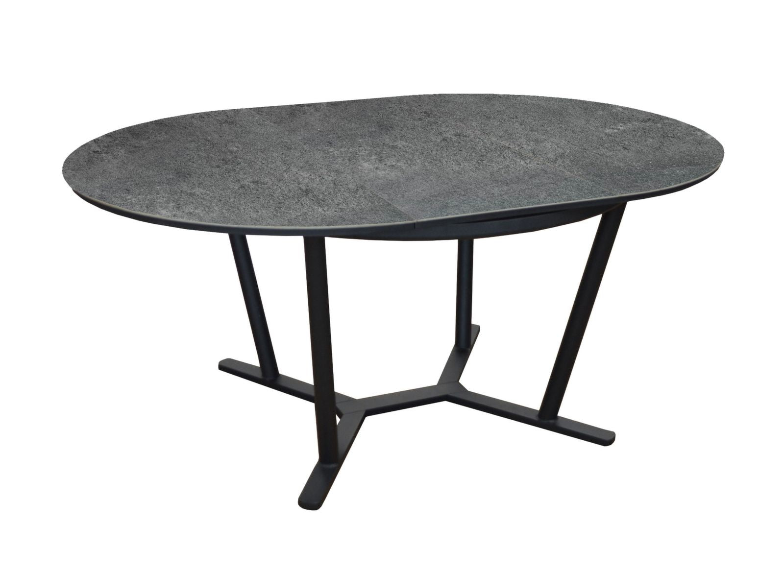 TAVOLO ALLUNGABILE VALENZA 125/175CM GRAFITE IN SPC +4 POLTRONA DUCA GRAFITE/PERLA