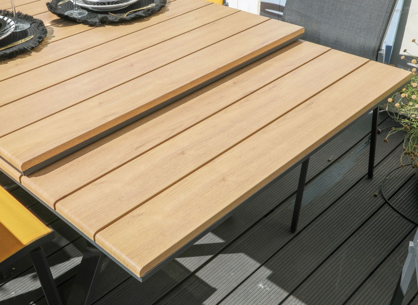 TAVOLO ESTENSIBILE DARWIN 174/224/274X100 CM GRAFITE E LEGNO