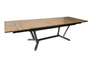 TAVOLO ESTENSIBILE DARWIN 174/224/274X100 CM GRAFITE E LEGNO
