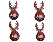 DECORAZIONE APPENDIBILE 4 TESTA DI RENNA ROSSE 11.5 CM
