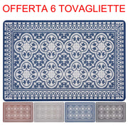 OFFERTA 6 TOVAGLIETTE AMERICANE DA COLAZIONE 43CM DECORI ASSORTITI