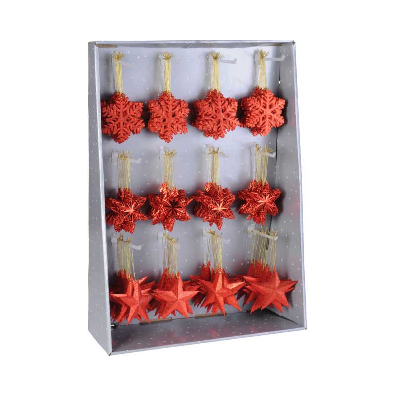 OFFERTA 4 PENDENTI 10 CM ROSSI ASSORTITI