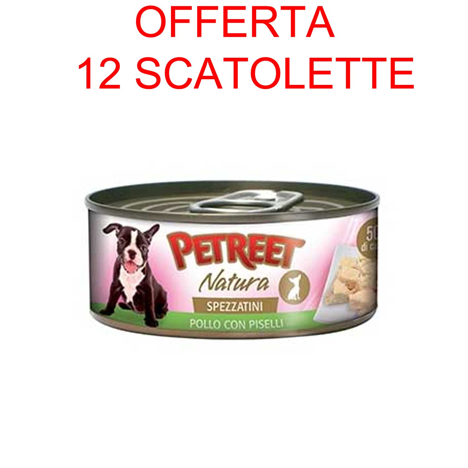 OFFERTA 12 SCATOLETTE CIBO NATURA SPEZZATINI CANE POLLO/PISELLI 150 GR