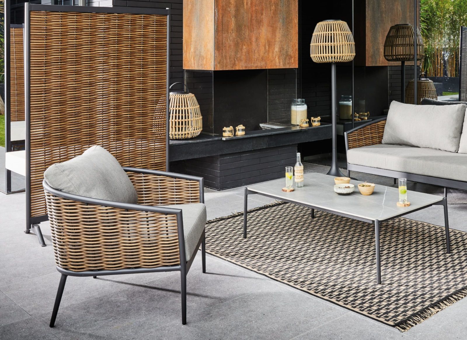 DIVISORIO 123X180X44 MUSE GRAFITE/MARRONE