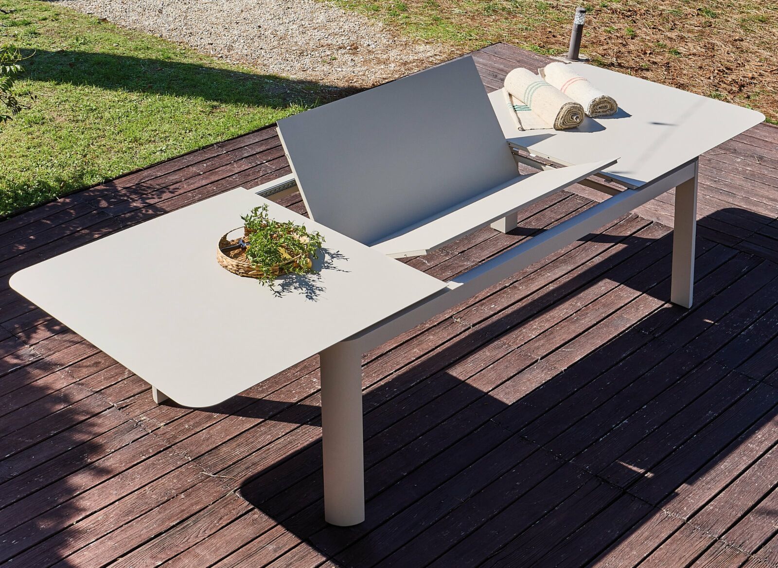 TABLE EXTENSIBLE AGRA 240/300/360X100 CM GRAPHITE