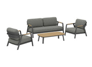 Set Salotto da Esterno Pearl 4 Pezzi Grafite