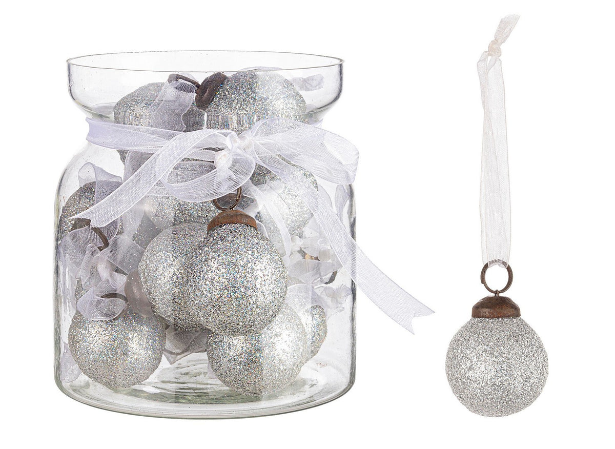MINI PALLINA ARGENTO CON FIOCCO 2,5xH2,5CM