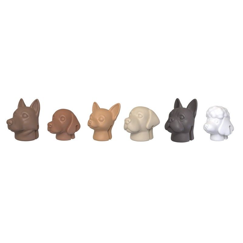 Segnabicchieri a forma di cane in silicone set 6 pezzi multicolore MAGS - immagine 1