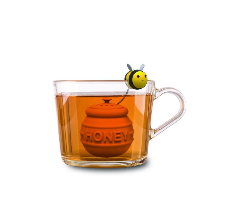 Infusore per Tè in Silicone Ape e Vasetto di Miele 10x6x16 cm MAGS - immagine 2