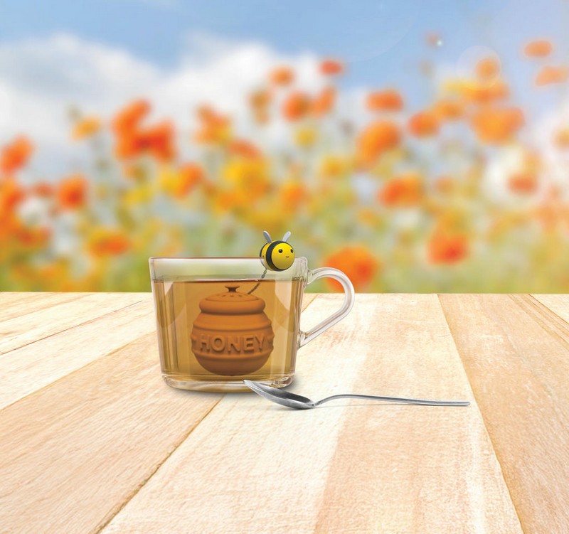 Infusore per Tè in Silicone Ape e Vasetto di Miele 10x6x16 cm MAGS - immagine 3