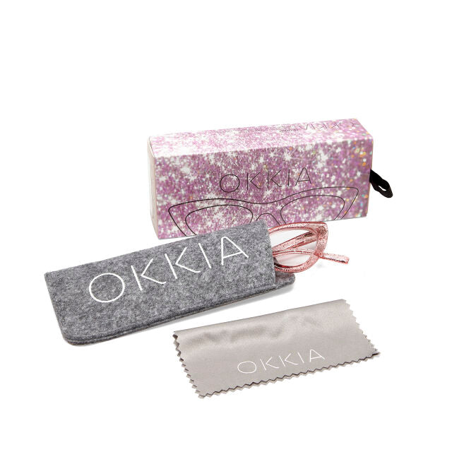 OCCHIALE MODELLO GATTO GLITTER ROSA GRADAZ. 2.00