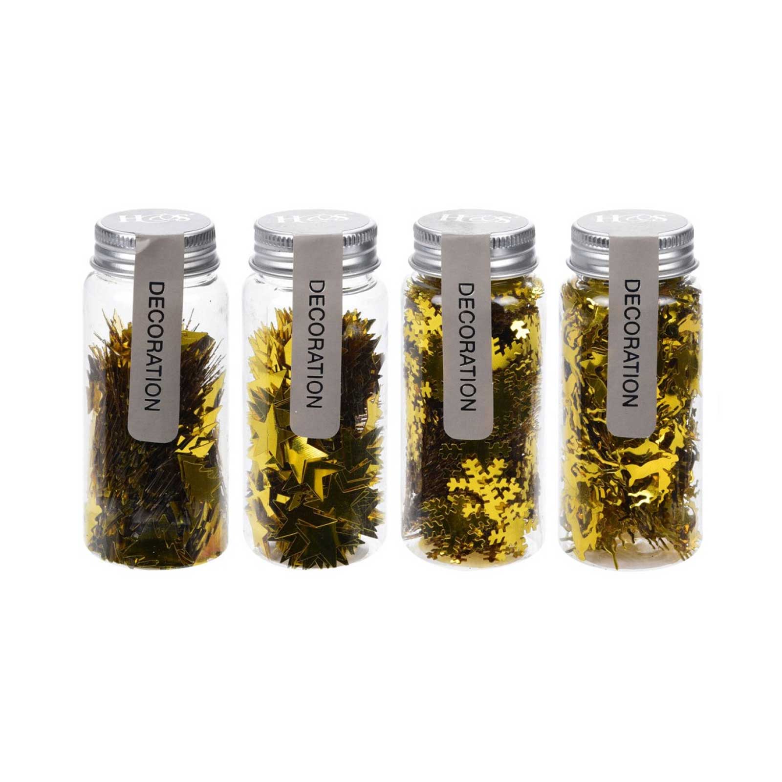 OFFERTA 4 BARATTOLI DECORAZIONI ORO ASSORTITI