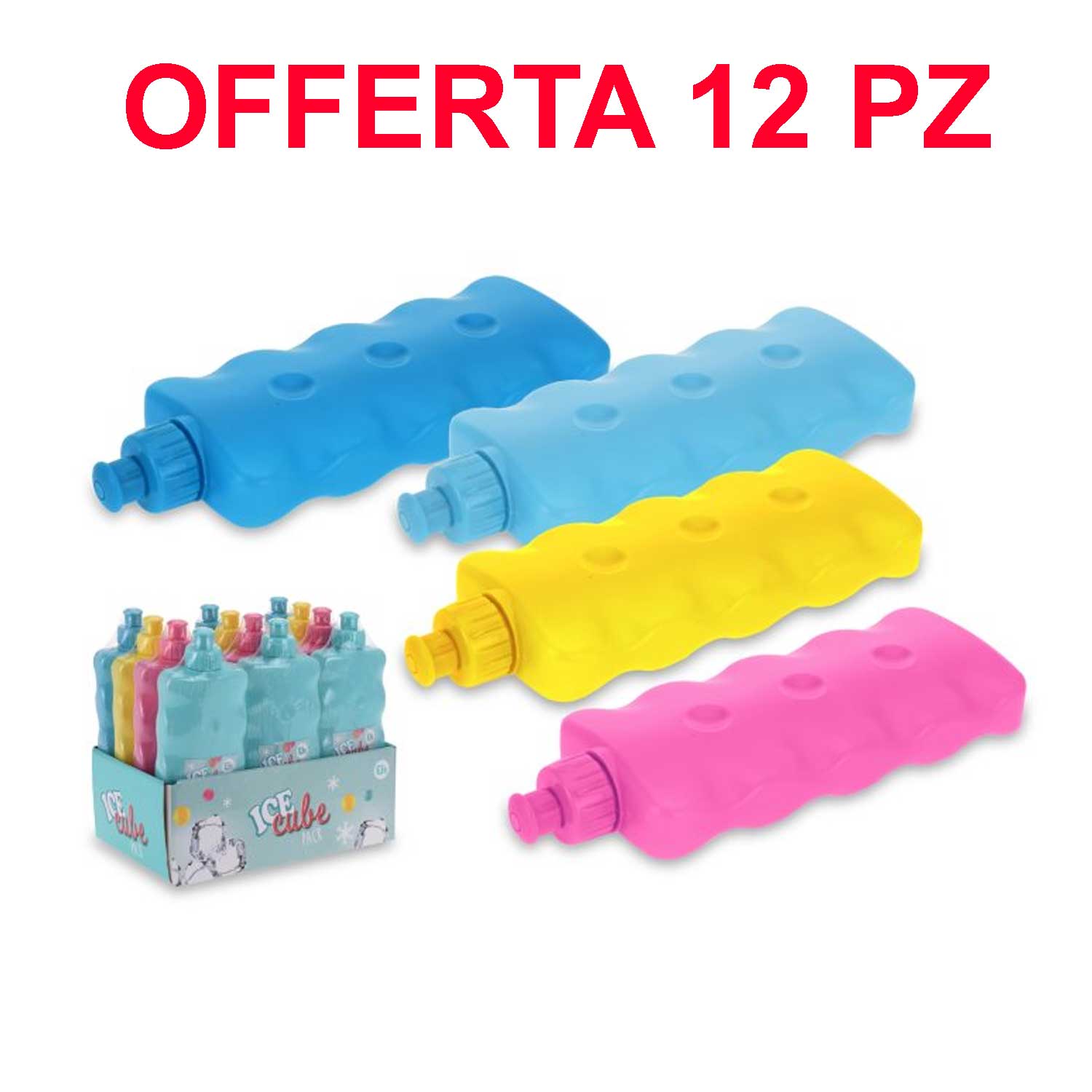OFFERTA 12 PZ BORRACCIA/ELEMENTO REFRIGERANTE 500ML COLORI ASSORTITI
