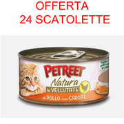 OFFERTA 24 SCATOLETTE CIBO GATTO NATURA VELLUTATE POLLO/CAROTE 70 GR